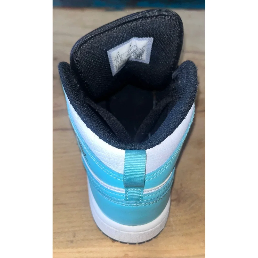 Jordan 1 Mid Tropical Twist White Black Teal Sneakers 640734-132 Size 1Y